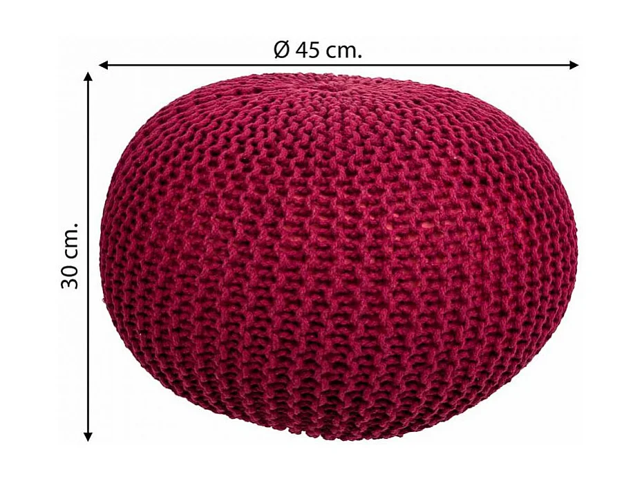 Gevlochten katoenen poef