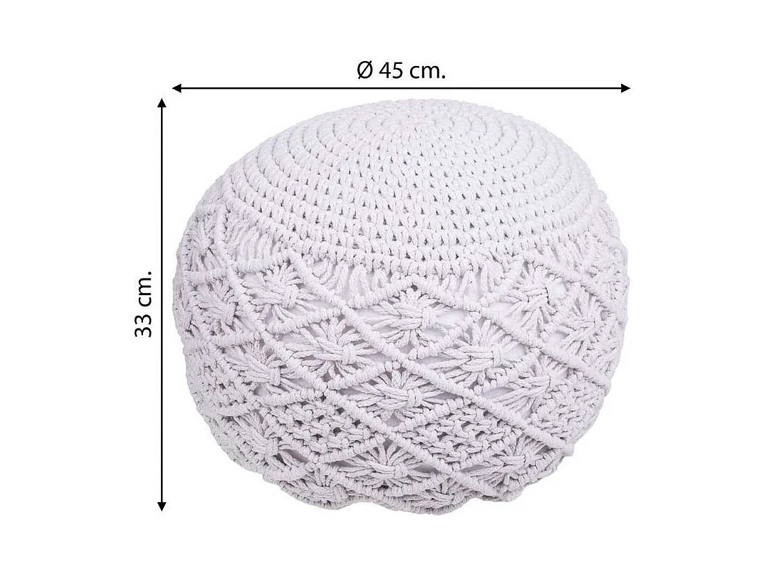 Pouf in cotone intrecciato