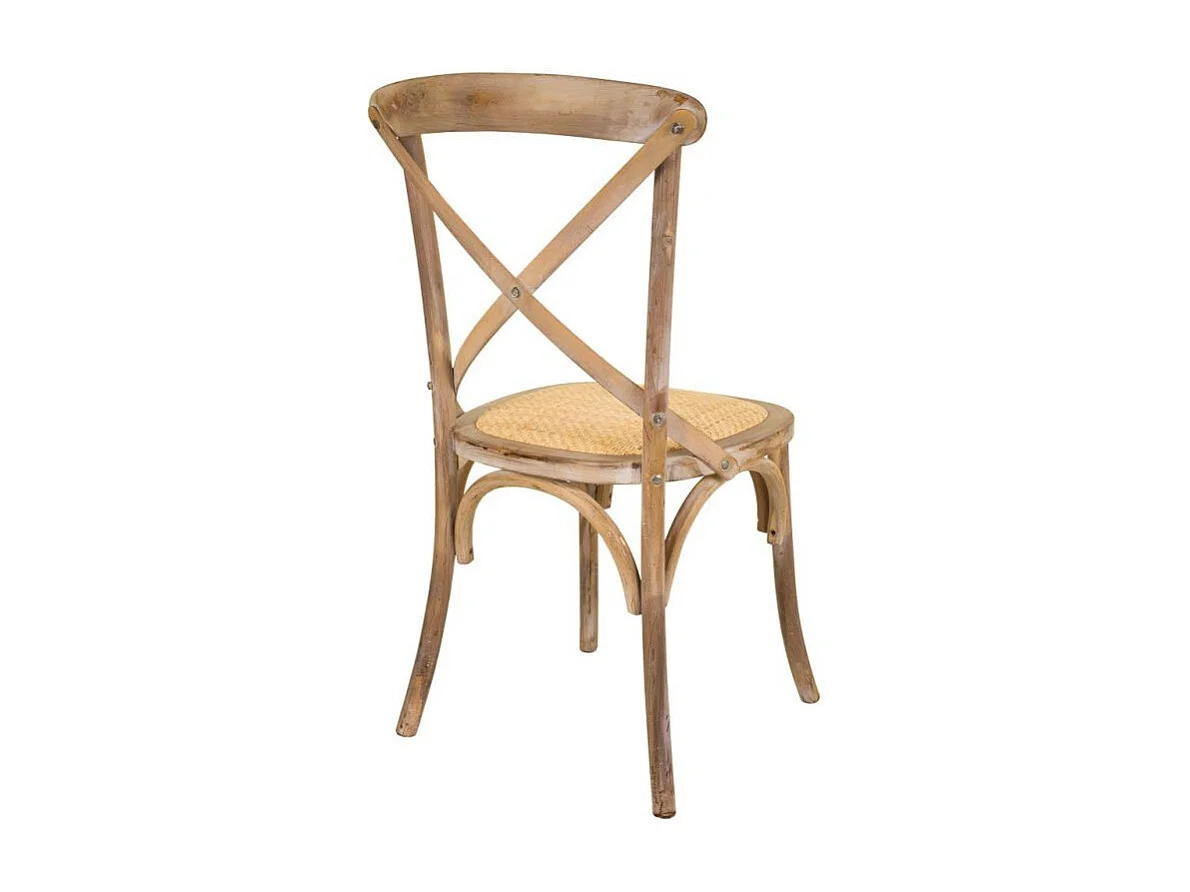 Sedia in legno e seduta in rattan