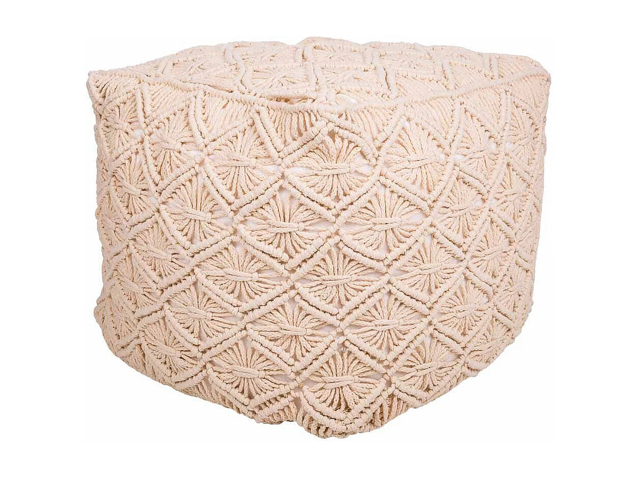 Gevlochten katoenen poef