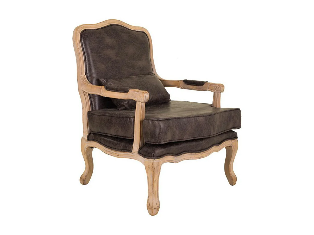 Gestoffeerde houten fauteuil