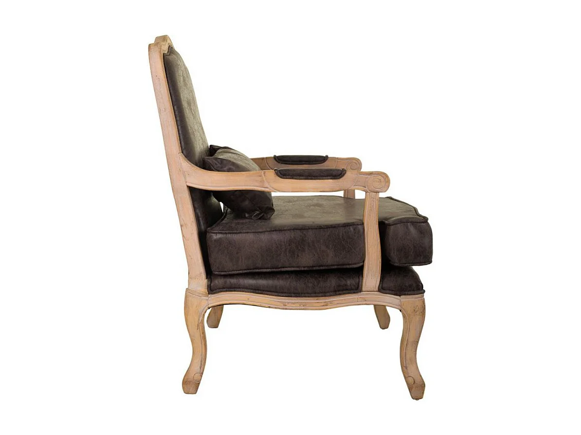 Gestoffeerde houten fauteuil