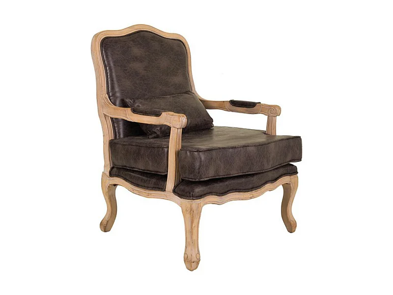 Gestoffeerde houten fauteuil