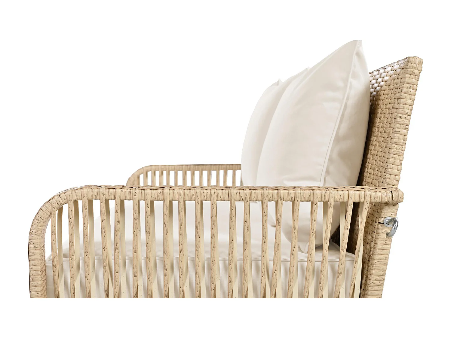 Balancelle de Jardin 2 Places en Rotin - avec Coussin Double Confortable et Housses Amovibles - Résistante aux UV et Intempéries - pour Jardin, Terrasse ou Balcon -