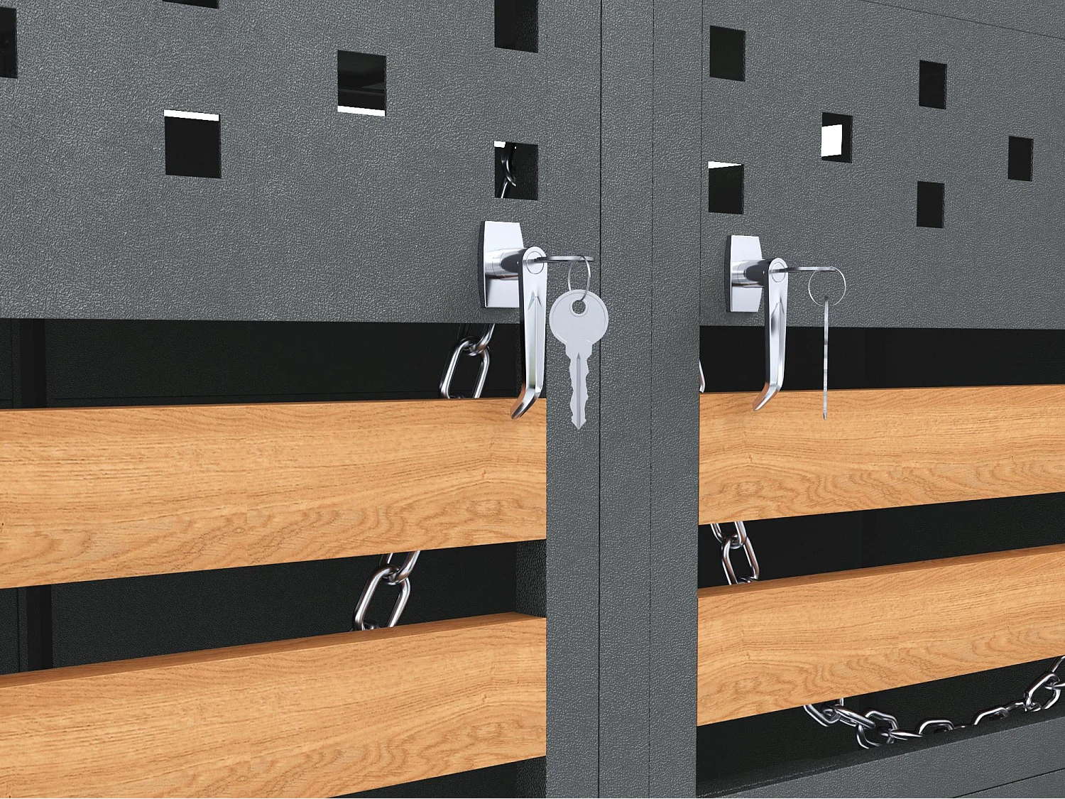 Abri pour Poubelles Quadruple - Pour 4x 120-240 L - Toit Végétalisable - Acier Galvanisé - Finition Anthracite & Bois - 264x80x125 cm