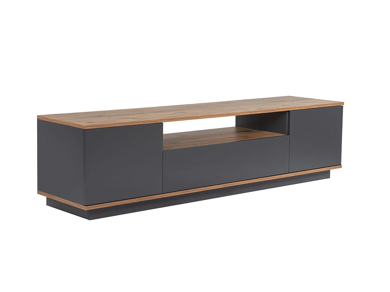 Trä-TV-stativ "Veramont" - Modern Design - Grå - 180 x 44 x 44 cm