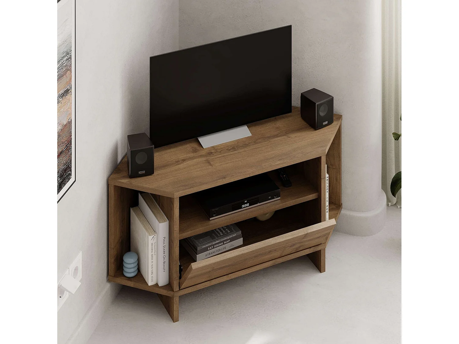 TV-Möbel aus Holz "Viva" – 95 x 35 x 45 cm – Braun