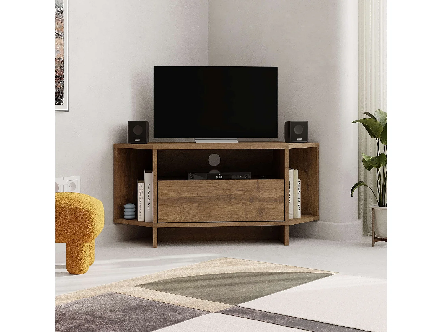 TV-Möbel aus Holz "Viva" – 95 x 35 x 45 cm – Braun