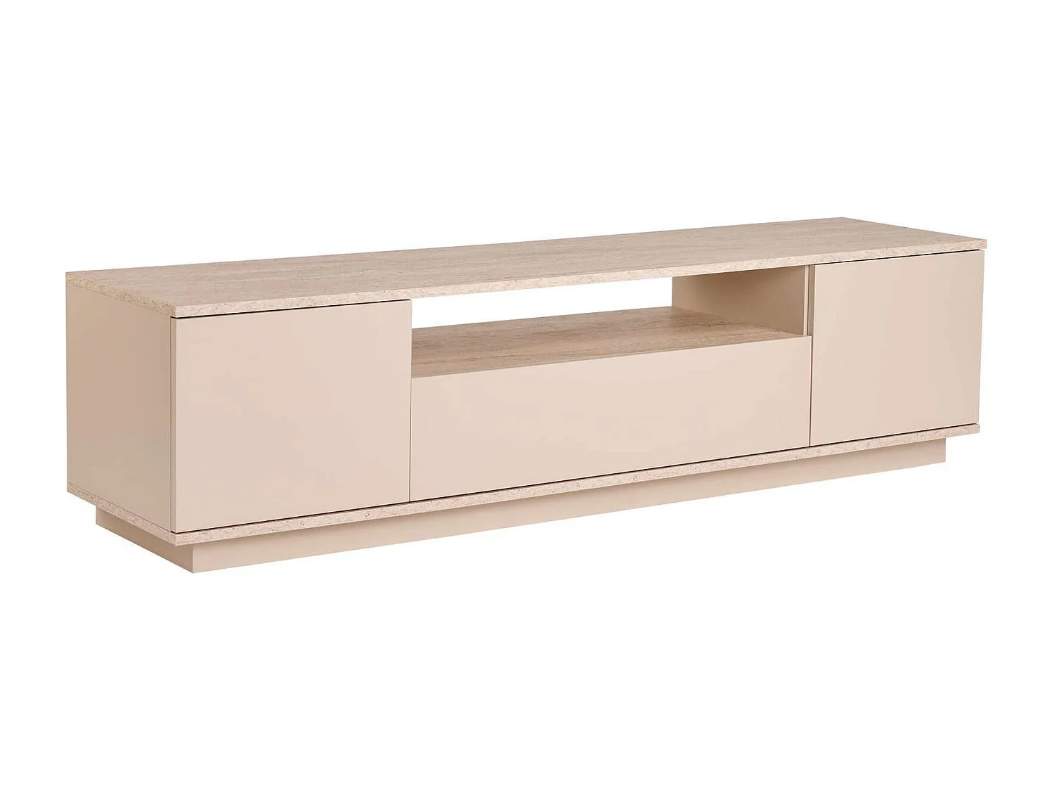 Meuble TV en bois "Veramont" - 180 x 44 x 44 cm - Beige