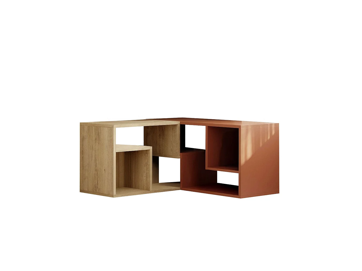 Modulaire Houten TV-standaard "Glis" - Terracotta - 145 x 35 x 44 cm