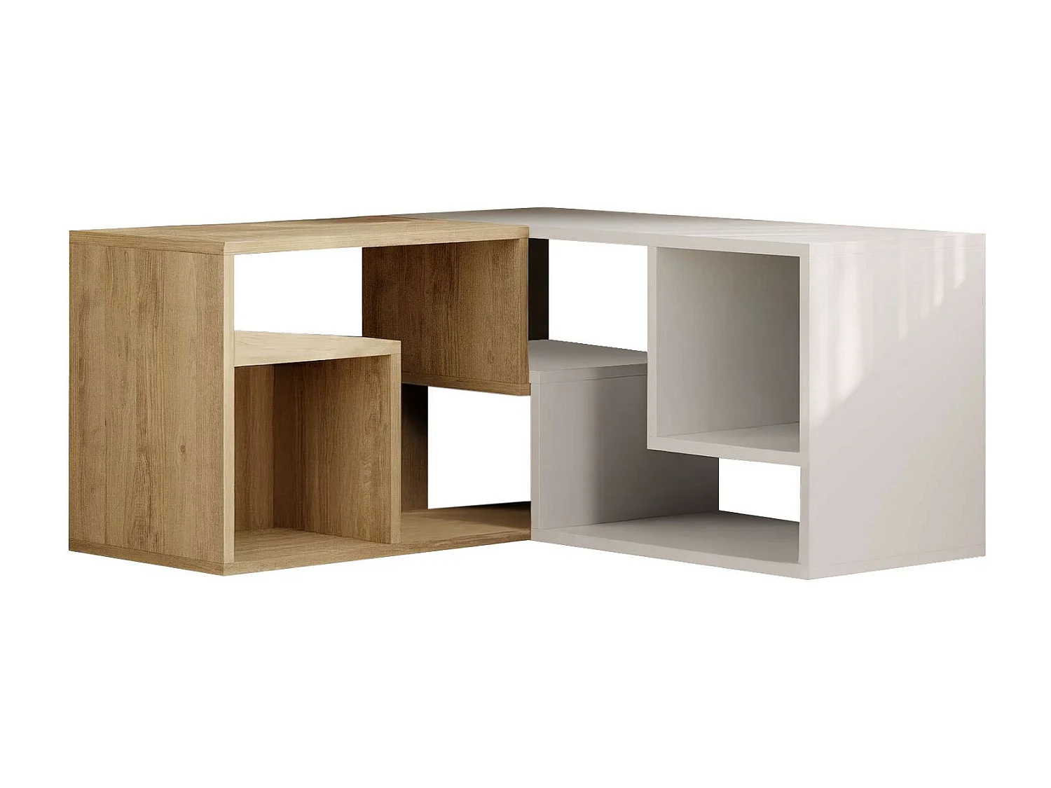 Meuble TV modulable en bois "Glis" - 145 x 35 x 44 cm - Blanc