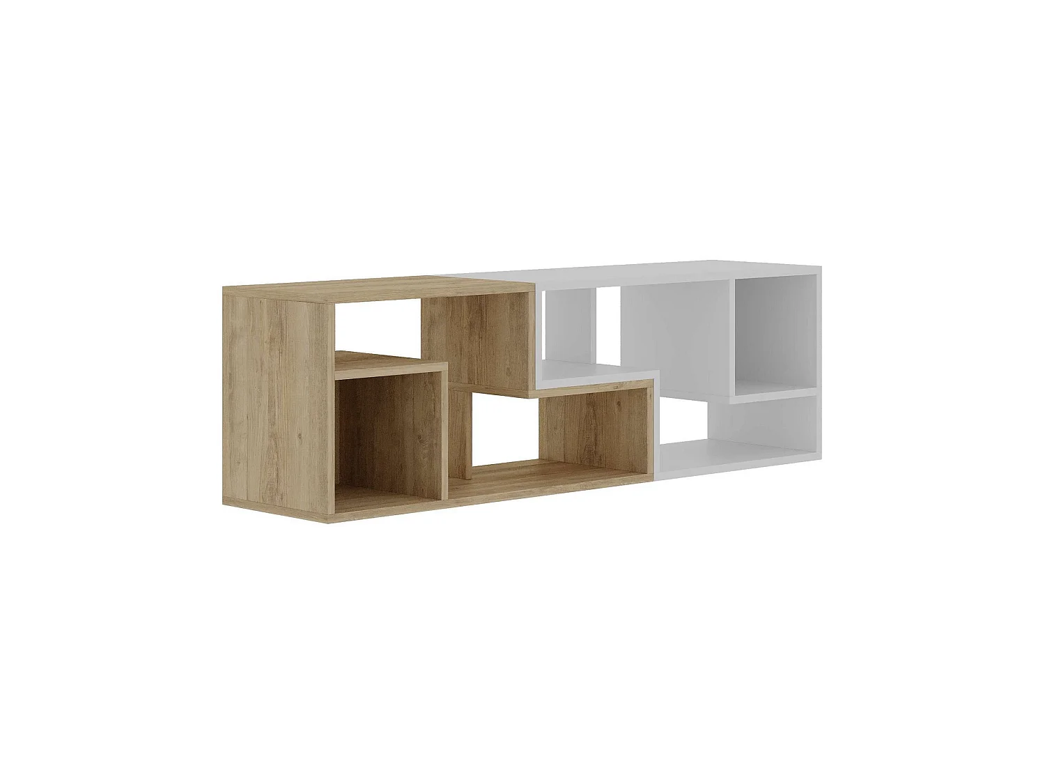 Modulär Trä-TV-stativ "Glis" - Vit - 145 x 35 x 44 cm
