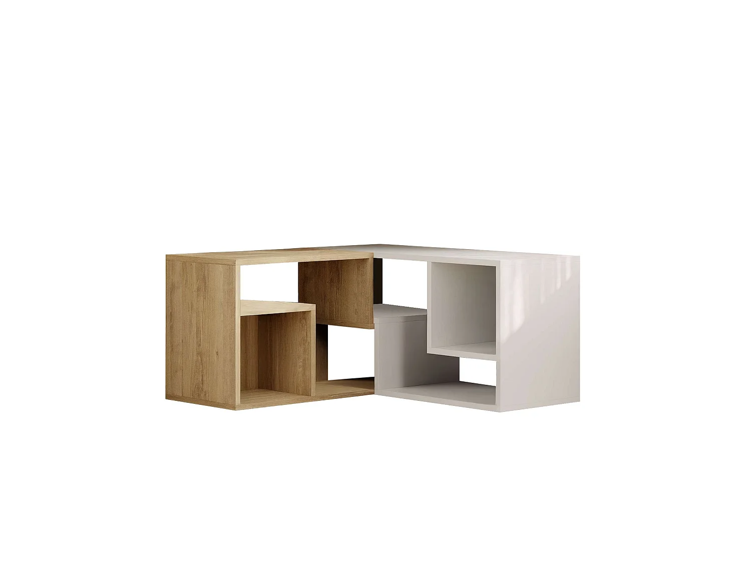 Modulär Trä-TV-stativ "Glis" - Vit - 145 x 35 x 44 cm