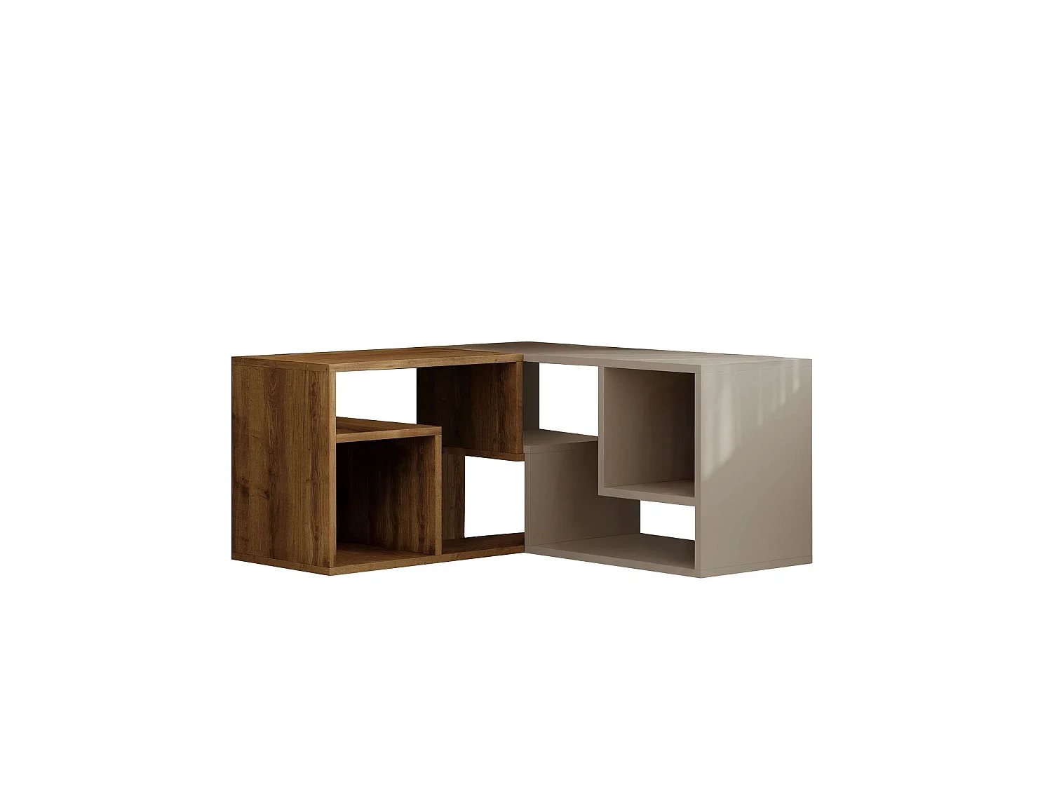 Modulaire Houten TV-standaard "Glis" - Beige 145 x 35 x 44 cm