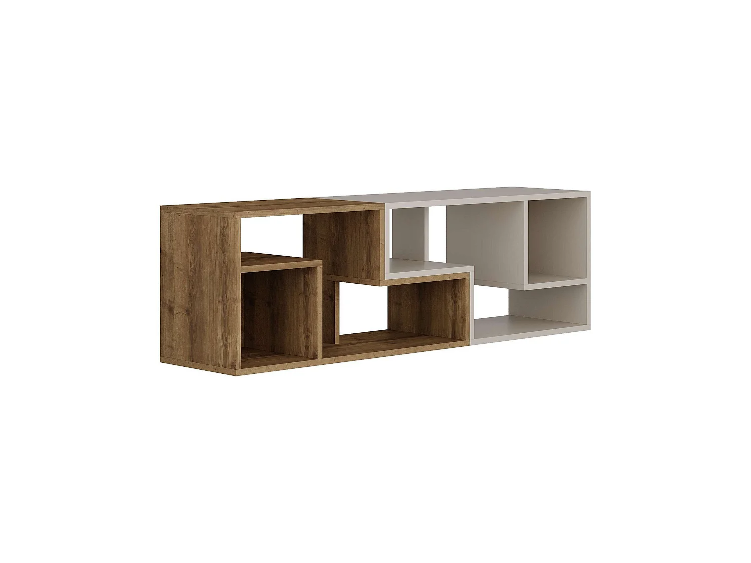 Modulaire Houten TV-standaard "Glis" - Beige 145 x 35 x 44 cm
