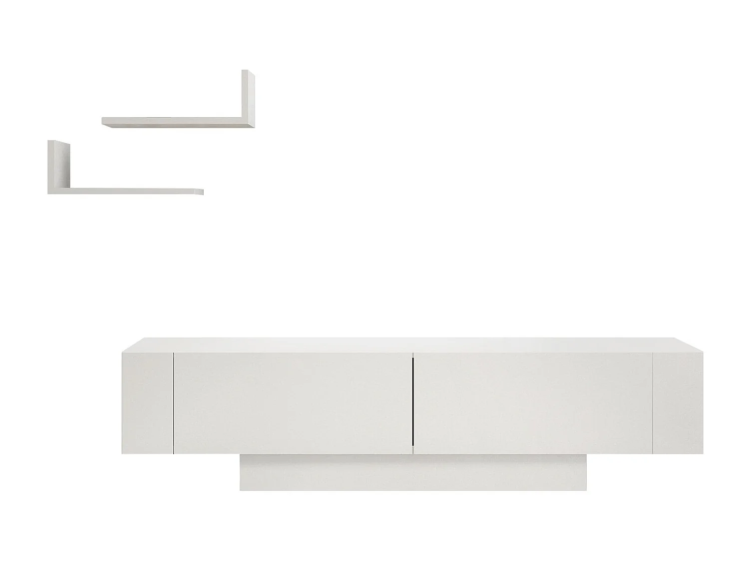 Meuble TV en bois "Matera" - 150 x 31 x 41 cm - Blanc