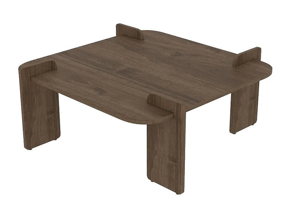 Table basse en bois "Woog" 90 x 90 x 35 cm - Noyer