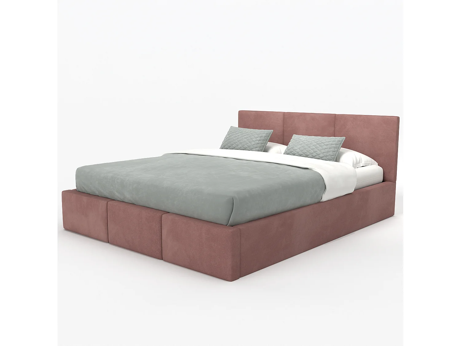 Muralo POLSTERBETT für Schlafzimmer Polsterbett mit Bettkasten und Gasdruckfeder Bett mit Polsterkopfteil Doppelbett 140x200 Bett mit Stauraum Altrosa