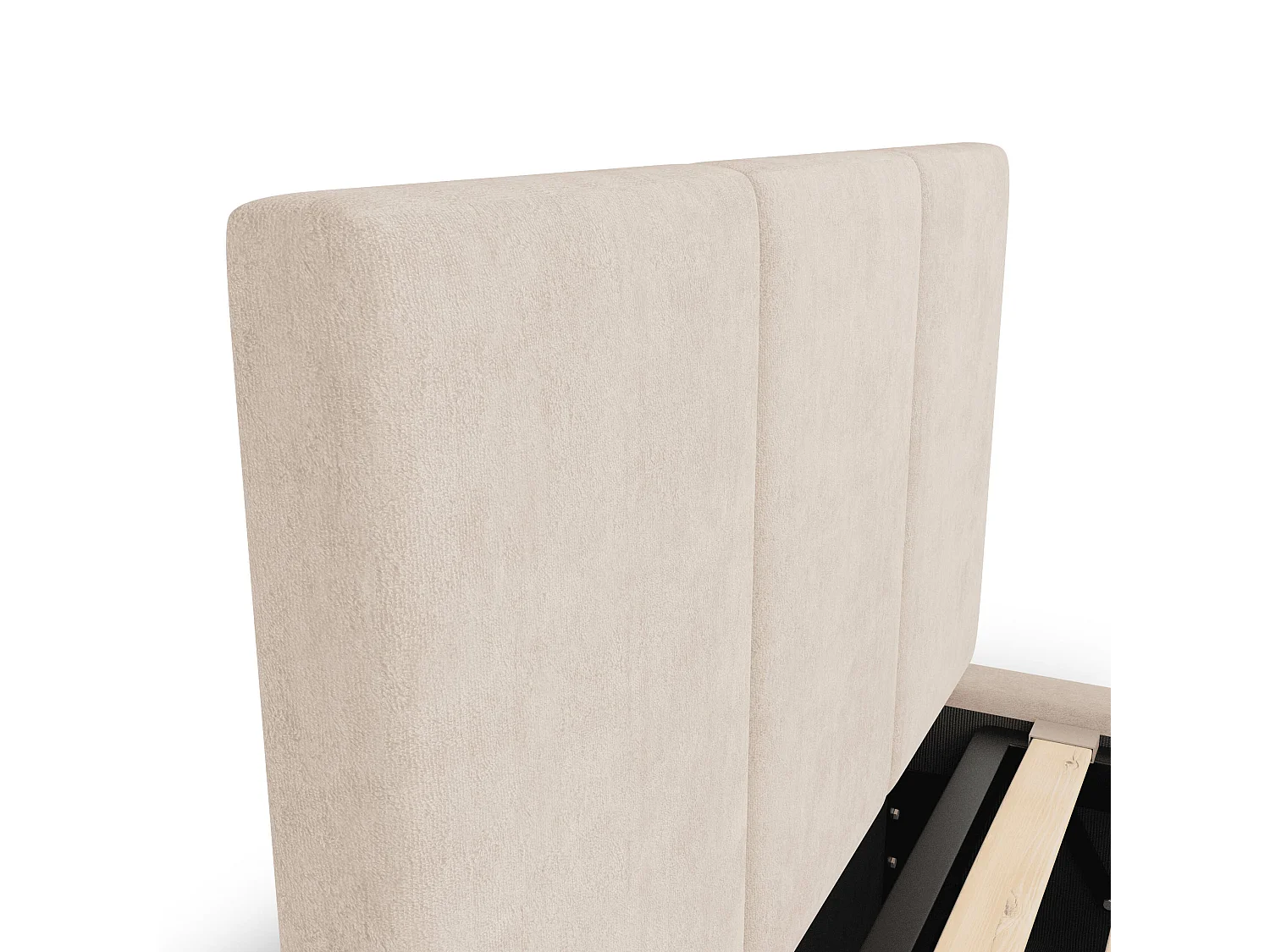 Muralo POLSTERBETT für Schlafzimmer Polsterbett mit Bettkasten und Gasdruckfeder Bett mit Polsterkopfteil Einzelbett 90x200 Bett mit Stauraum Creme