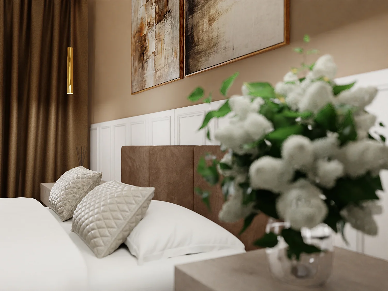 Bed Gestoffeerd Voor De Slaapkamer 120cm x 200cm Dubbel Met Opbergruimte In Bruin