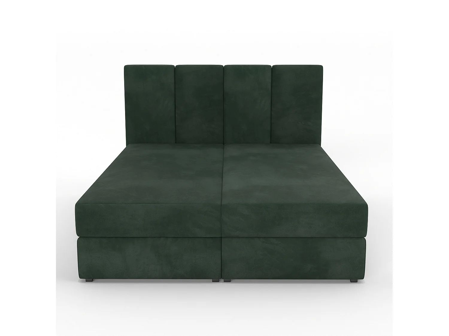 Bed Continentaal 140x200 cm Gestoffeerd Dubbel Met Matras Flessengroen Velours Magic Velvet