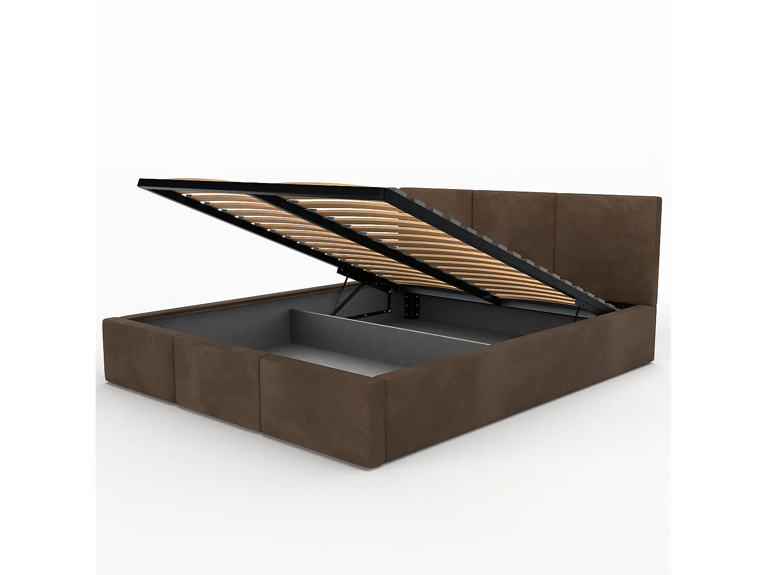 Bed Gestoffeerd Voor De Slaapkamer 120cm x 200cm Dubbel Met Opbergruimte In Bruin
