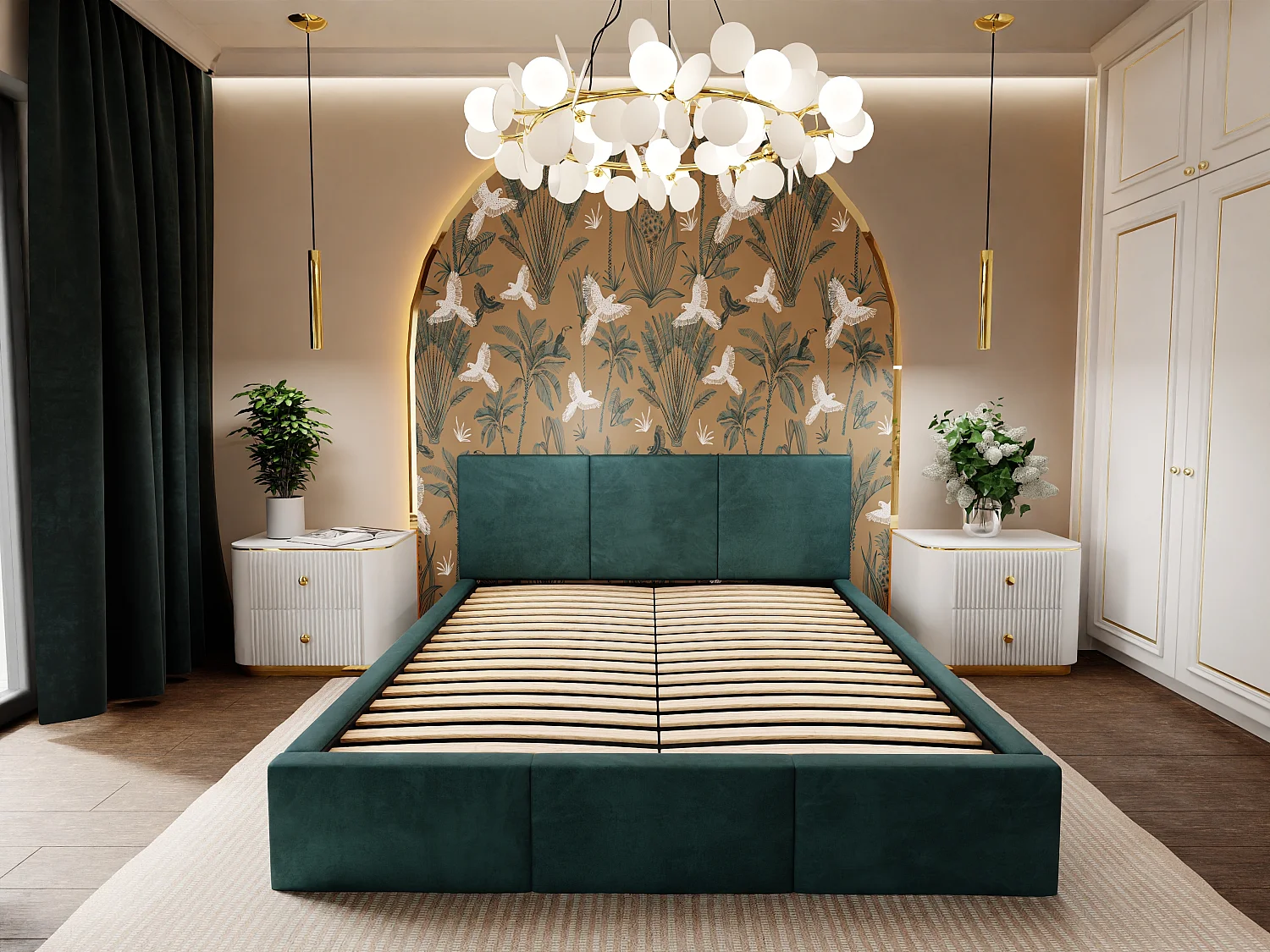 Bed Gestoffeerd 140cm x 200cm Dubbel Met Opbergruimte Turkijs Voor De Slaapkamer