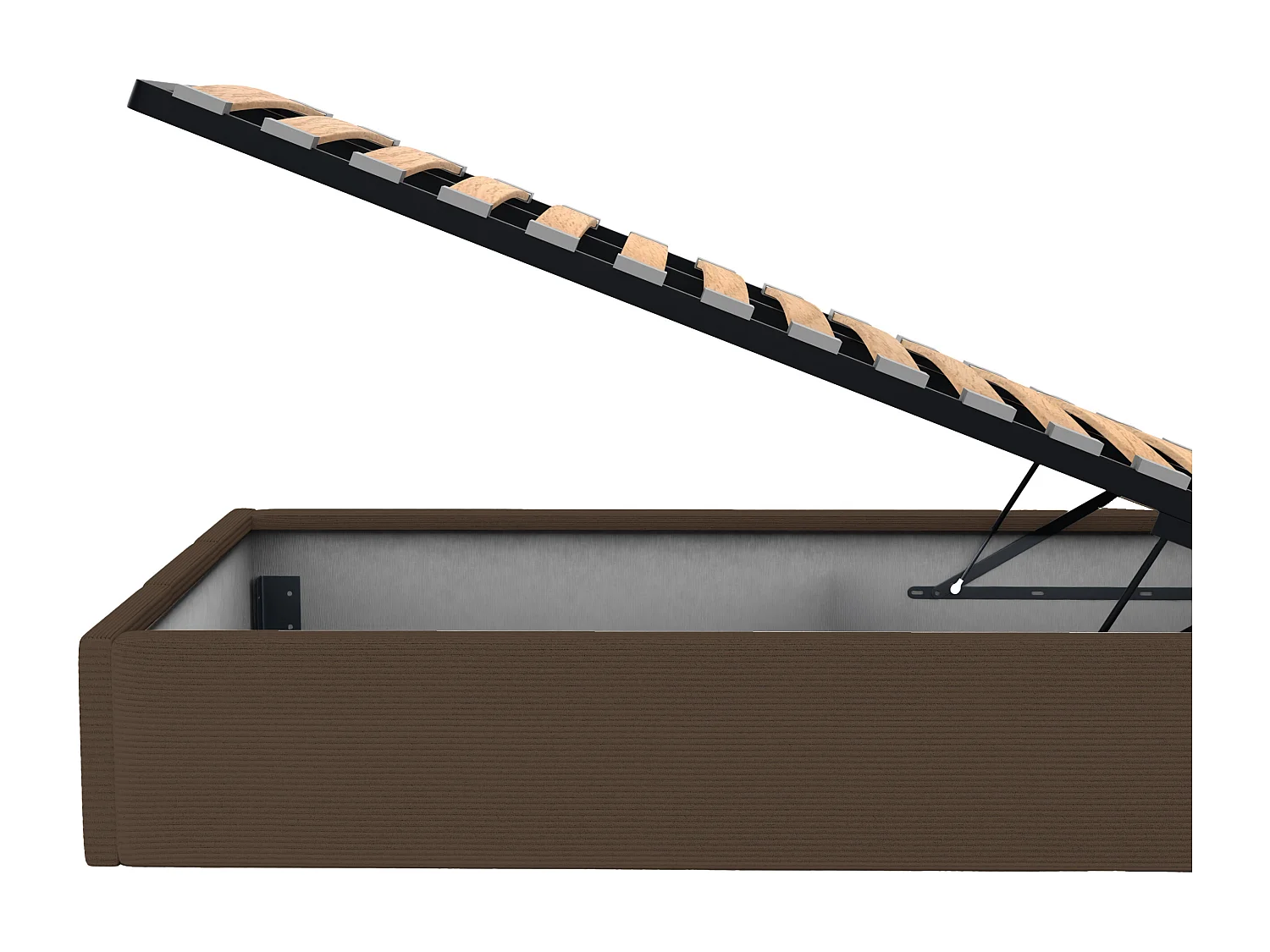 Bed Gestoffeerd 90x200 Cm Eenpersoons Stof CORD Bruin Voor De Slaapkamer