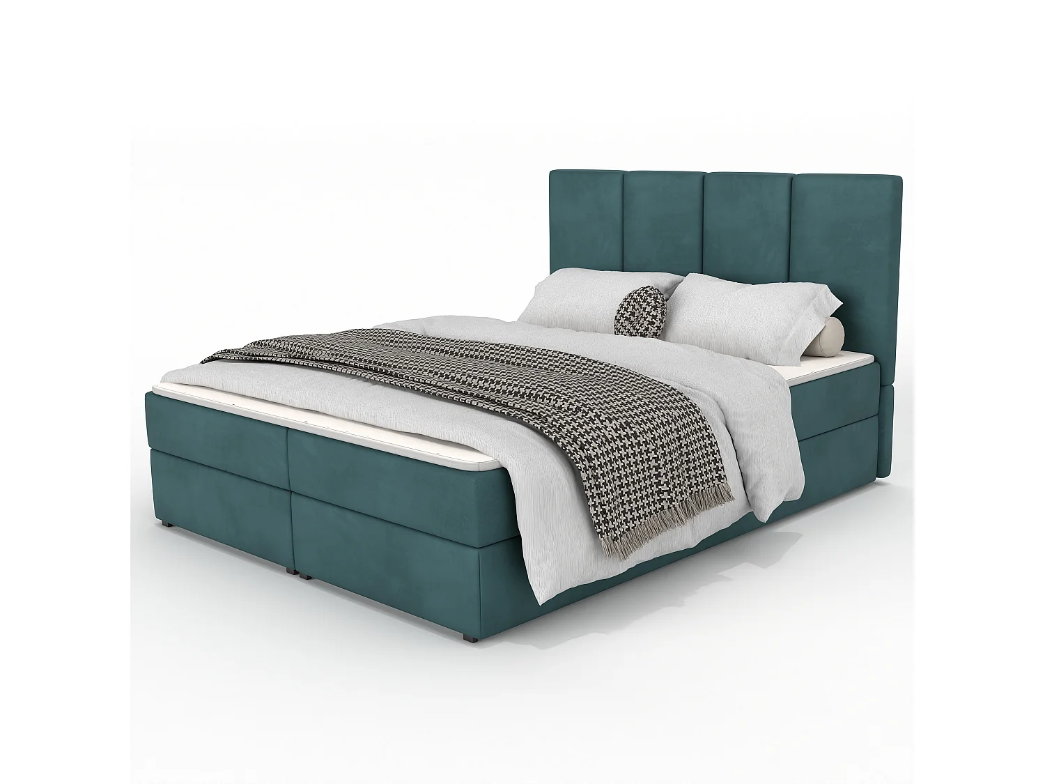 Bed Continentaal 180x200 cm Gestoffeerd Dubbel Met Matras Turkijns Velours Magic Velvet