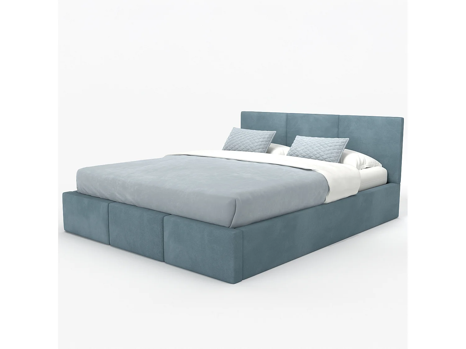 Bed Gestoffeerd Voor De Slaapkamer 120cm x 200cm Dubbel Met Opbergruimte In Zeegroen