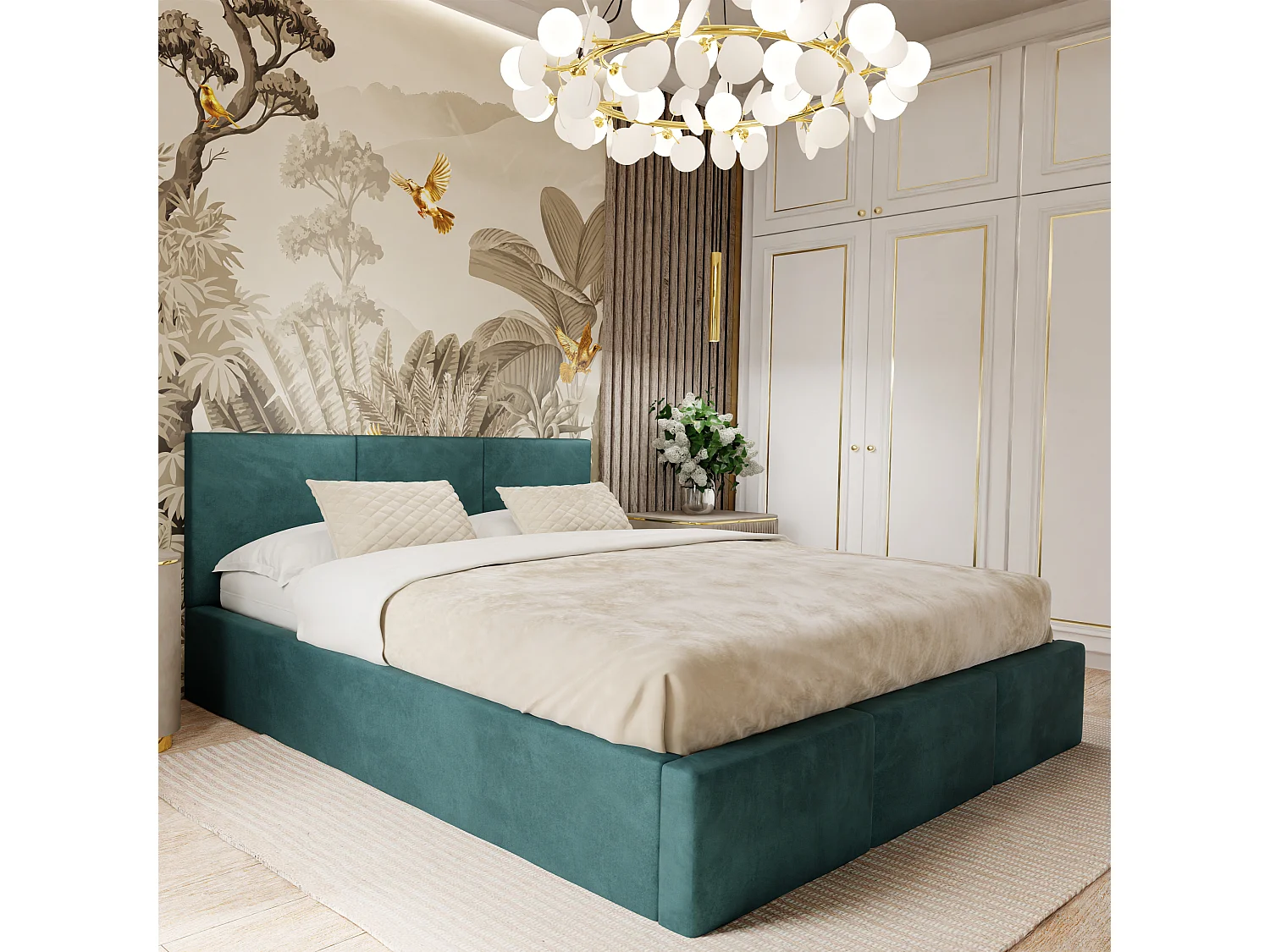 Bed Gestoffeerd 160cm x 200cm Dubbel Met Opbergruimte Turkijs Voor De Slaapkamer