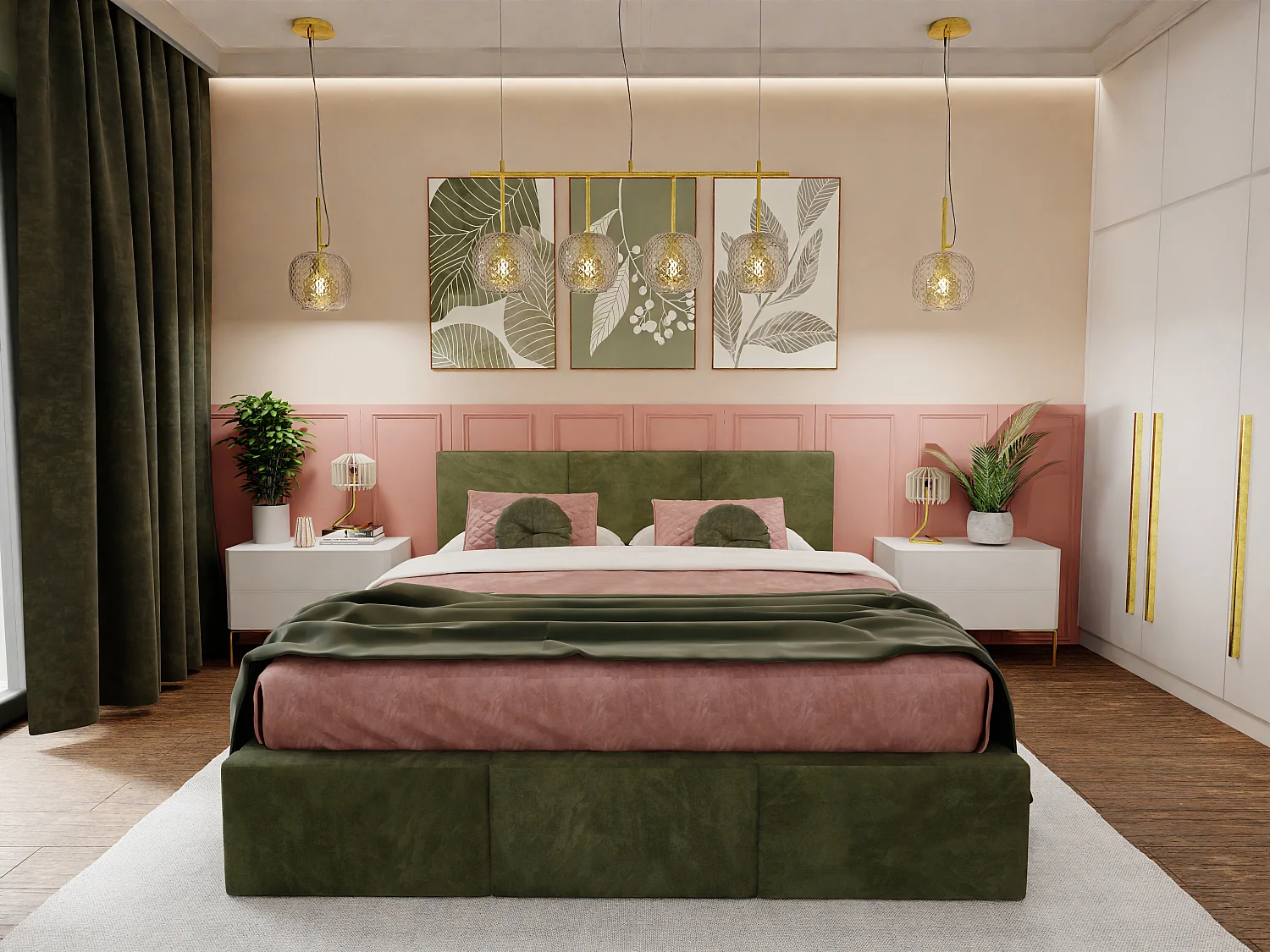 Bed Gestoffeerd Voor Slaapkamer 180cm x 200cm Dubbel Met Opbergruimte Khaki