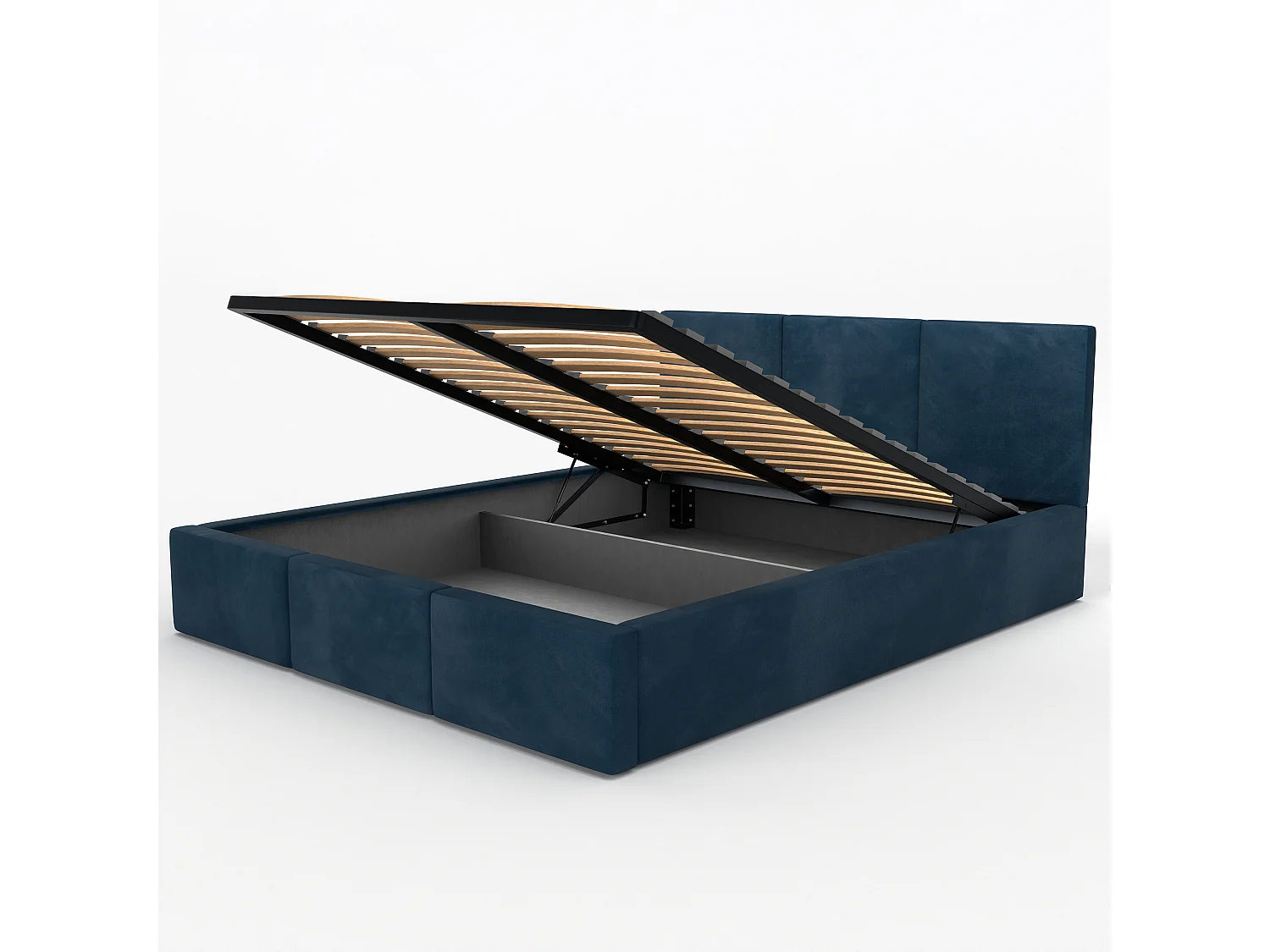 Bed Gestoffeerd Voor Slaapkamer 120cm x 200cm Met Opbergruimte Dubbel Marineblauw
