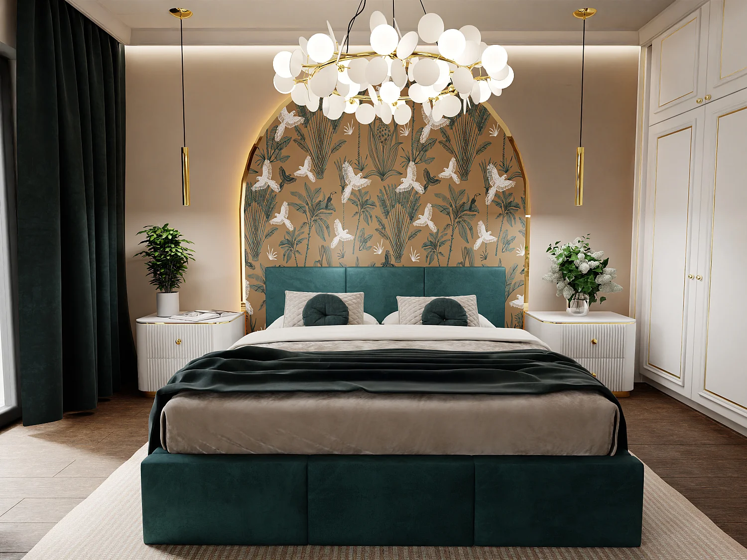 Bed Gestoffeerd Voor De Slaapkamer 120cm x 200cm Dubbel Met Opbergruimte In Turkoois