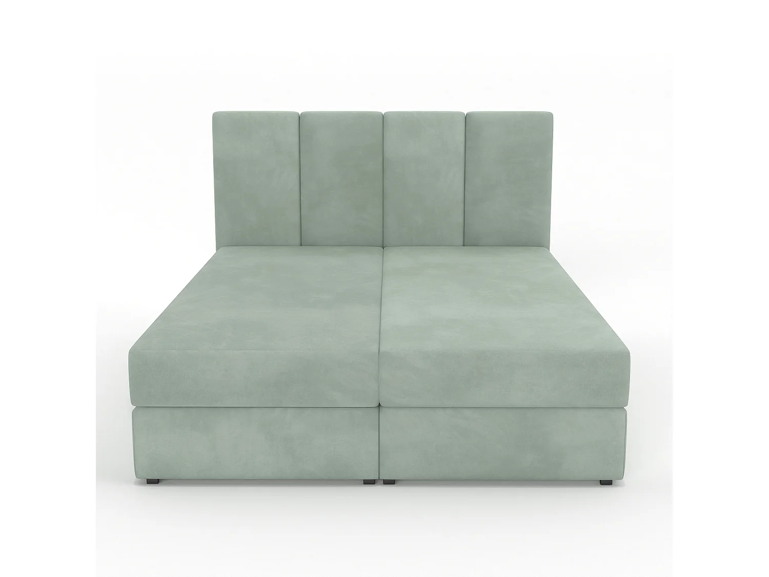 Bed Continentaal 160x200 cm Gestoffeerd Dubbel Met Matras Muntgroen Velours Magic Velvet
