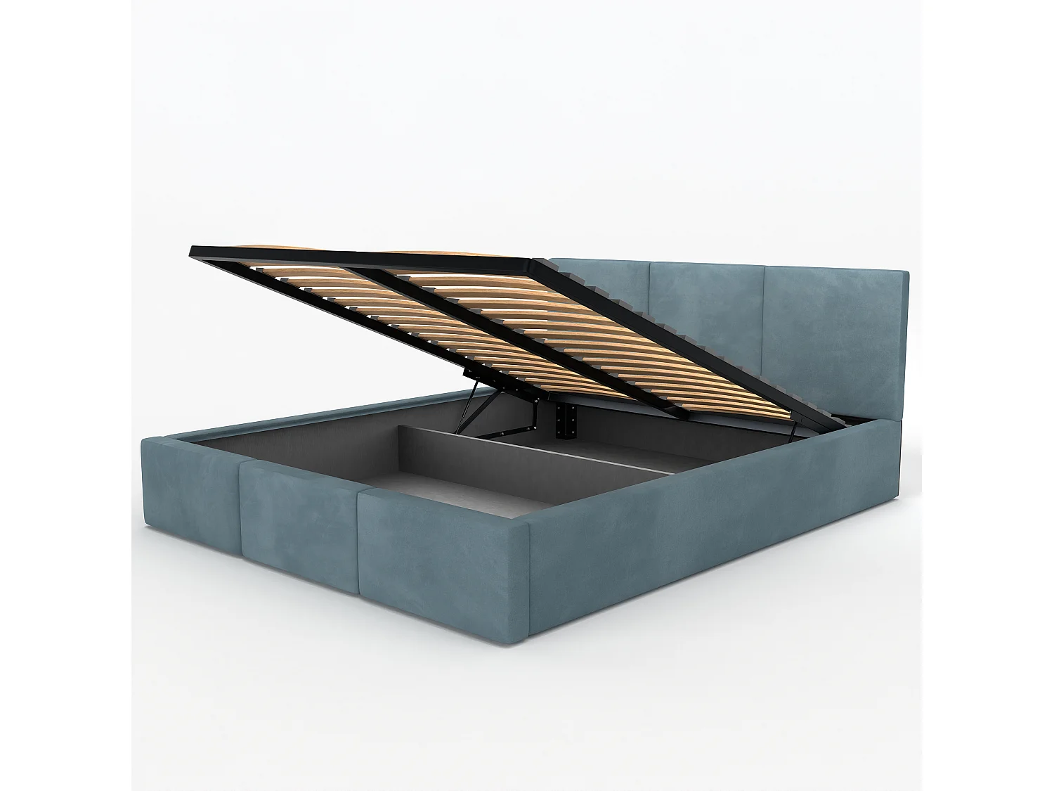 Bed Gestoffeerd Voor Slaapkamer 180x200cm Dubbel Met Opbergruimte Mintgroen Velours Magic Velvet