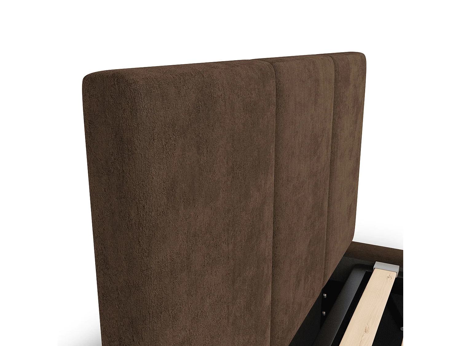Bed Gestoffeerd 90cm x 200cm Enkel Met Opbergruimte Bruin