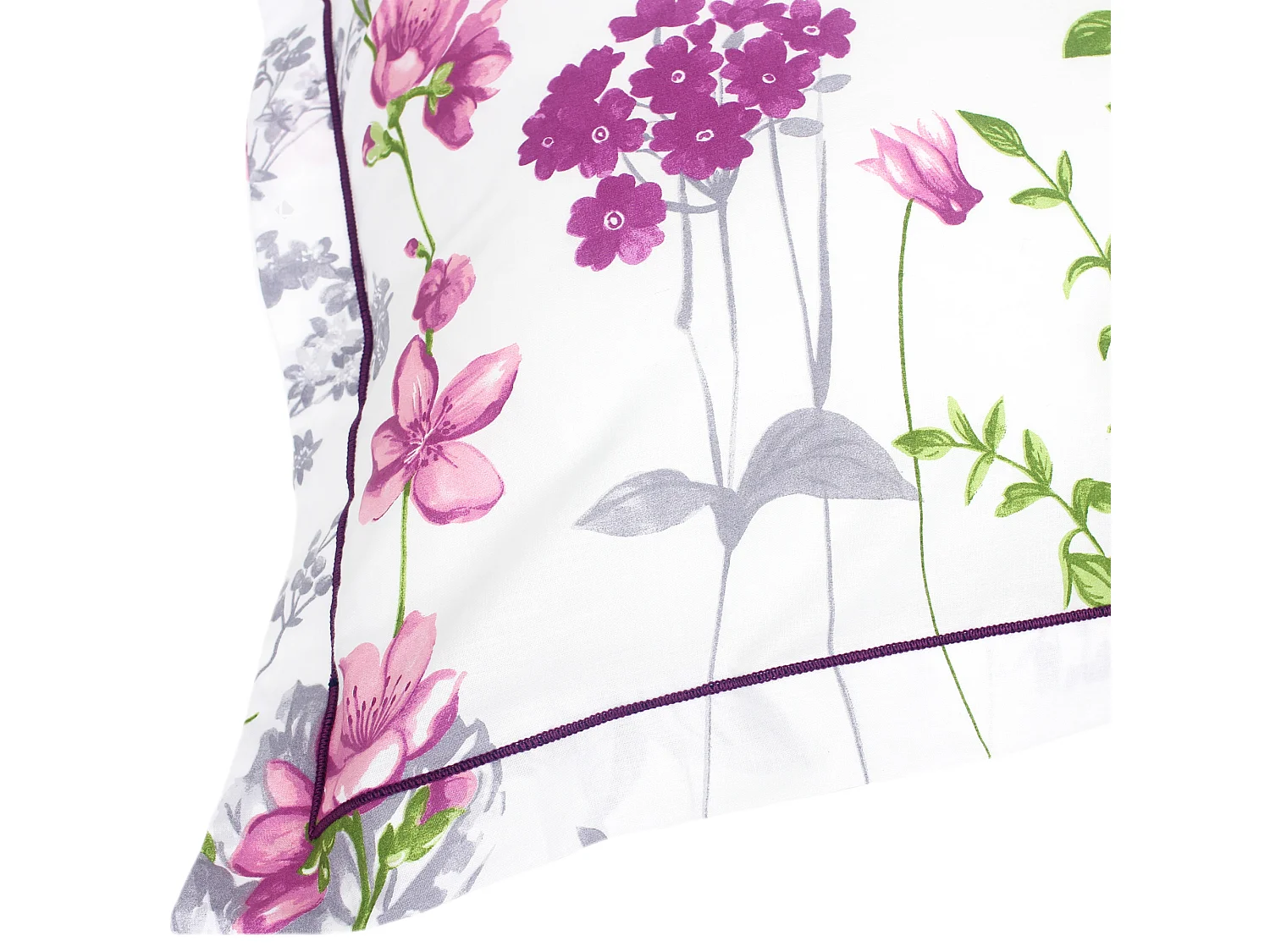 Parure de lit 260x240 cm 65x65 cm coton PRETTY blanc