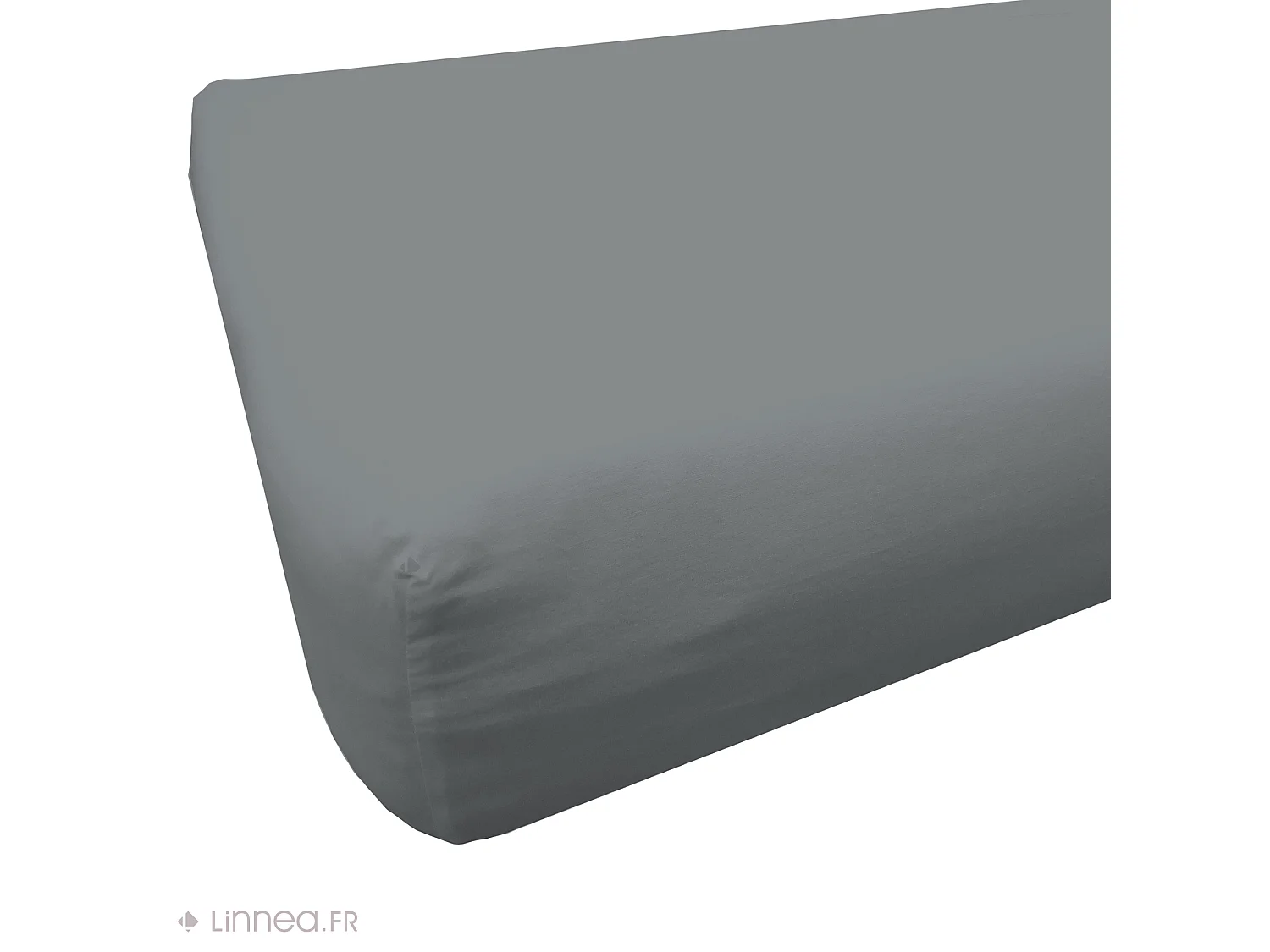 Drap housse 90x190 cm polyester microfibre LAGO gris anthracite bonnet 28 cm