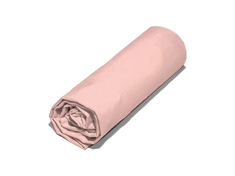 Drap housse 90x190 cm polyester microfibre LAGO rose bonnet 28 cm