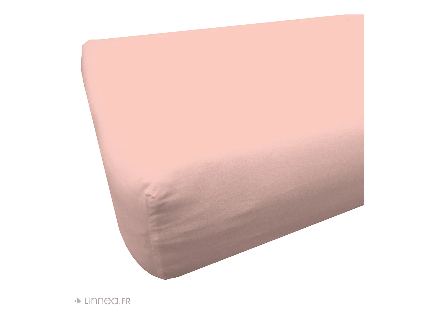 Drap housse 90x190 cm polyester microfibre LAGO rose bonnet 28 cm