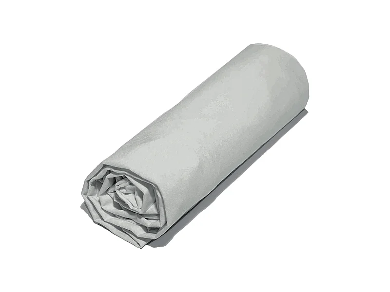 Drap housse 90x190 cm polyester microfibre LAGO gris bonnet 28 cm