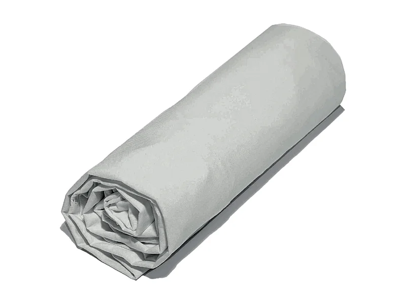 Drap housse 90x190 cm polyester microfibre LAGO gris bonnet 28 cm