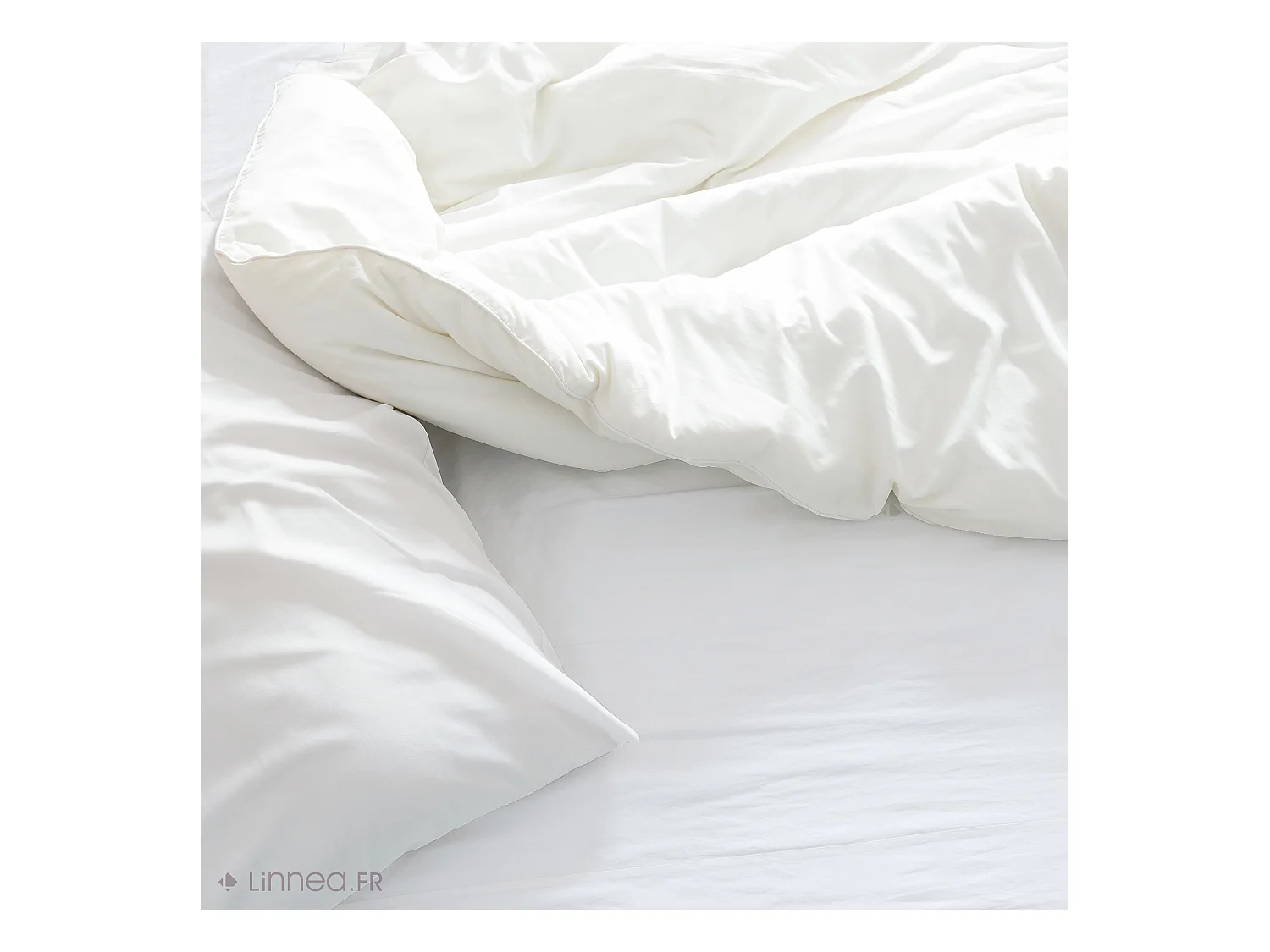 Drap housse 180x200 cm coton biologique SILLA blanc