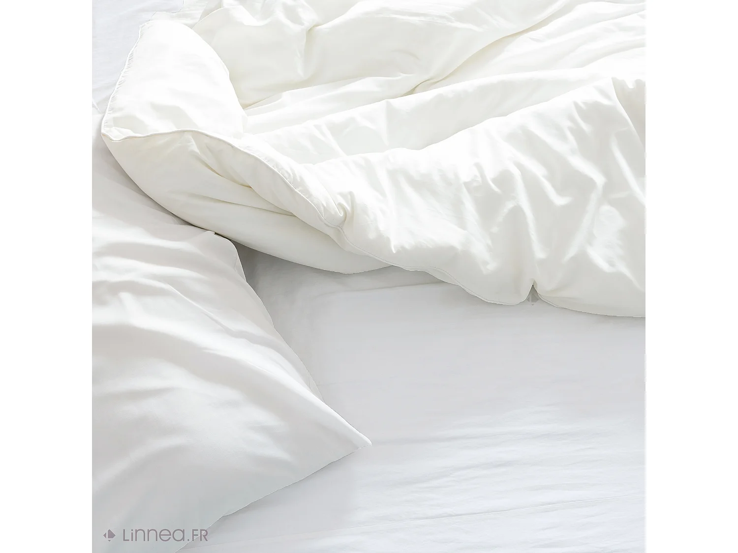 Drap housse 180x200 cm coton biologique SILLA blanc