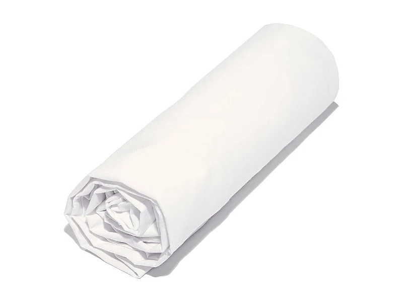 Drap housse 180x200 cm coton biologique SILLA blanc