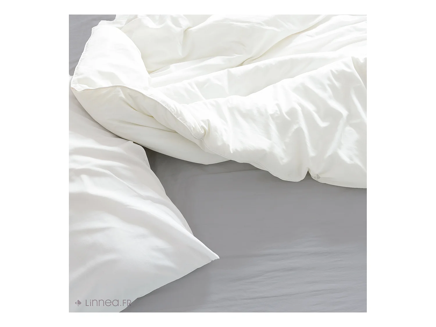 Drap housse 180x200 cm coton biologique SILLA perle