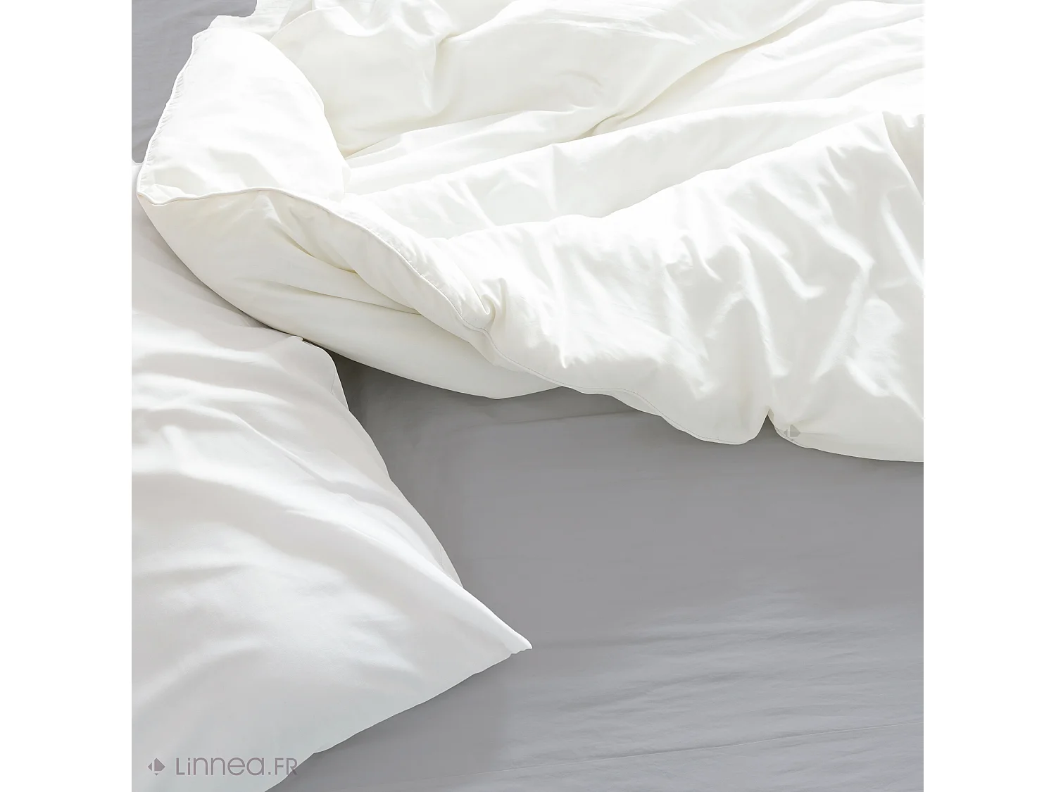 Drap housse 180x200 cm coton biologique SILLA perle