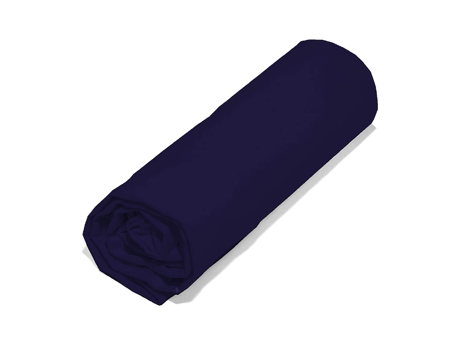 Drap housse 90x190 cm polyester microfibre LAGO bleu marine bonnet 28 cm