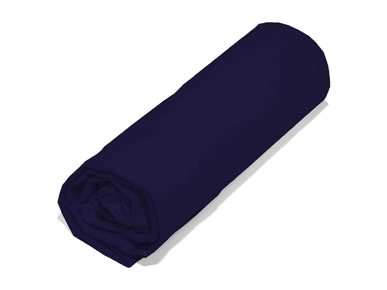 Drap housse 90x190 cm polyester microfibre LAGO bleu marine bonnet 28 cm